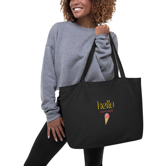 Hello summer Large organic tote bag